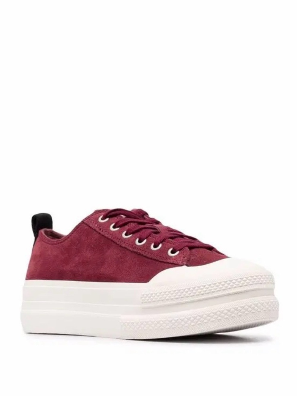 Diesel Women's Burgundy Platform suede Sneaker with White Sole